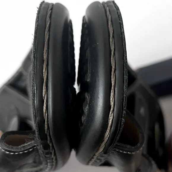 Finn Comfort Men's Black Leather German Sandals- NO INSOLES- Size 43 US SZ 9.5