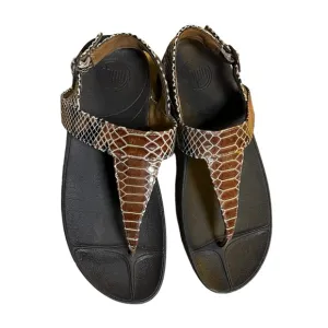 FIT FLOP SNAKESKIN STRAP SANDALS