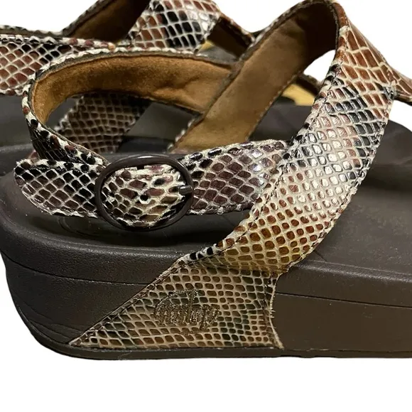 FIT FLOP SNAKESKIN STRAP SANDALS