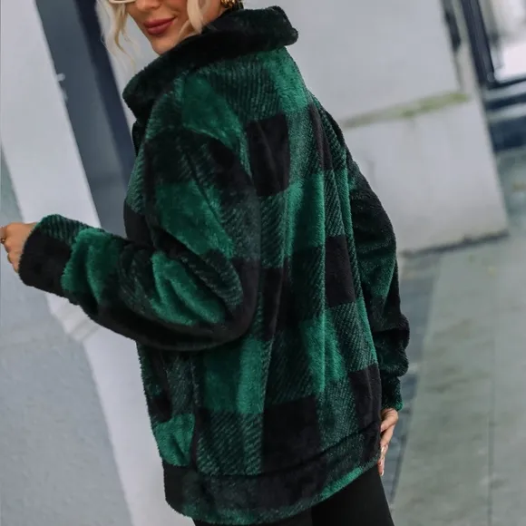 Forest Plaid Collared Jacket