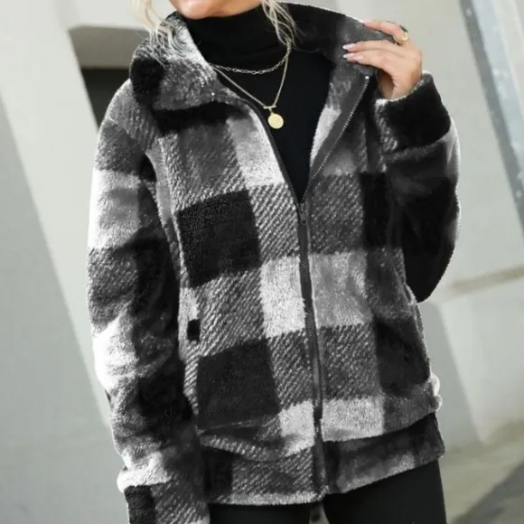 Forest Plaid Collared Jacket