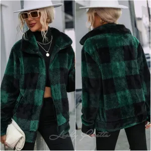 Forest Plaid Collared Jacket