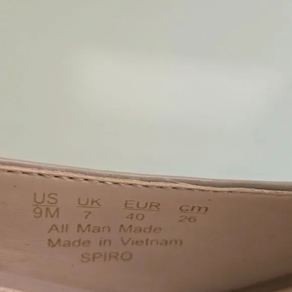 Franco Sarto Spiro Peep Toe Heeled Faux Leather Beige Neutral Sandals Size 9