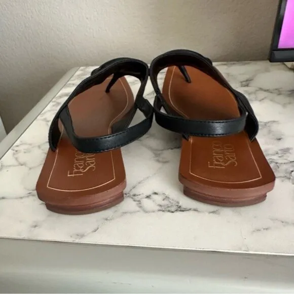 Franco Sarto Women's Emmie Slingback Flat Sandals Black Size 9
