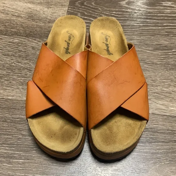 Free People Leather Slide Sandals