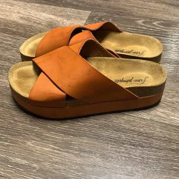 Free People Leather Slide Sandals