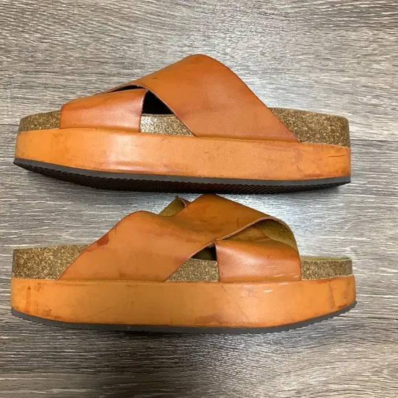 Free People Leather Slide Sandals