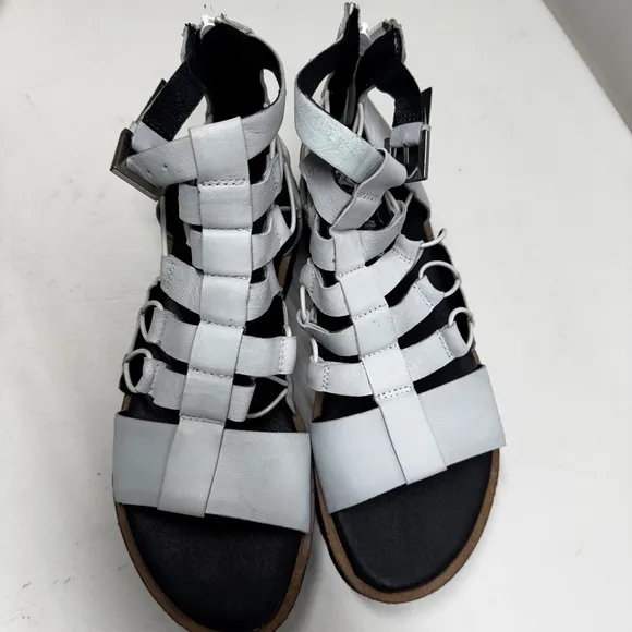 Free people platform sunrise Women's gray Gladiator Sandals Sz 37 US 6.5/7