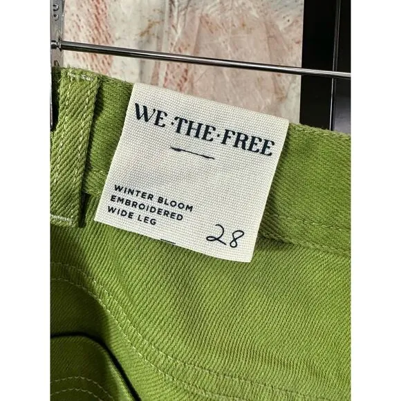 Free People We The Free Summer Bloom Embroidered Jeans Size 28