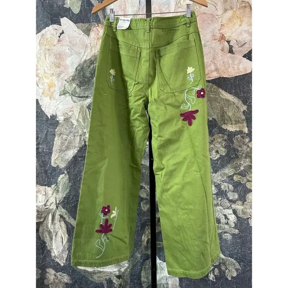 Free People We The Free Summer Bloom Embroidered Jeans Size 28