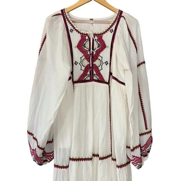 Free People Women's Sweet Escape Midi Dress boho embroidered small