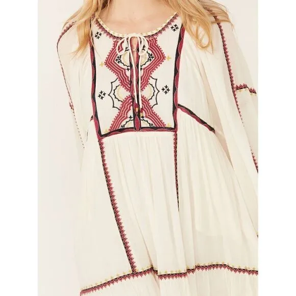 Free People Women's Sweet Escape Midi Dress boho embroidered small