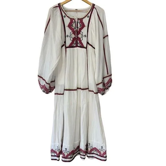 Free People Women's Sweet Escape Midi Dress boho embroidered small