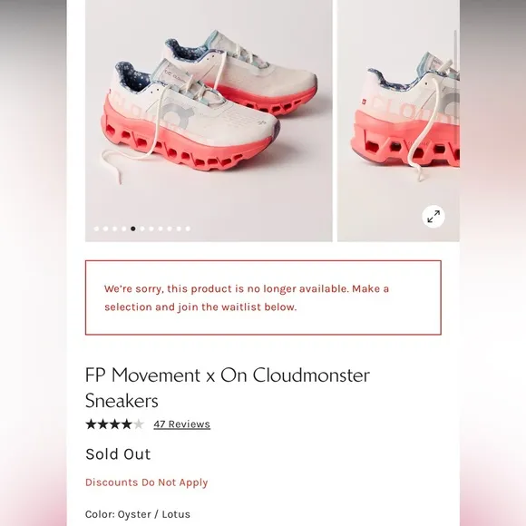 Free People x On Running Cloud-monster Sneakers Oyster Lotus 3WE30633274 VDM W8