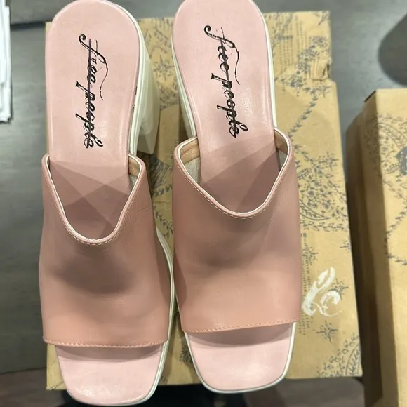 FREE PEOPLE 'Zoe' Platform Slide Sandal in Pink Size 10/41