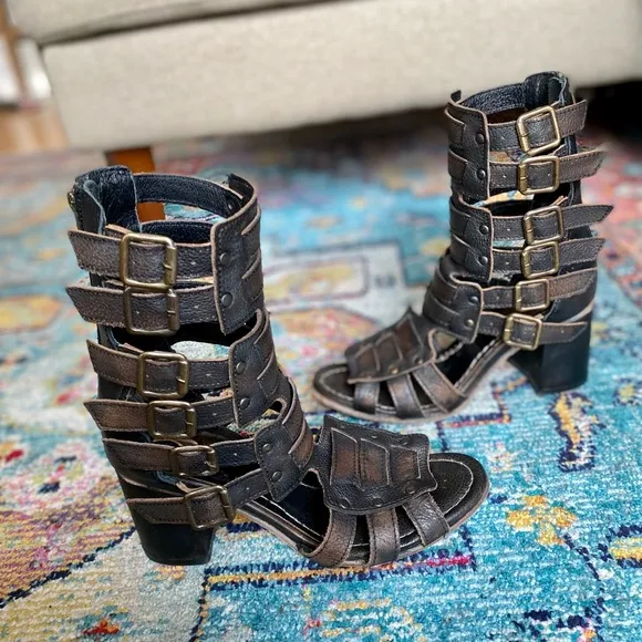 Freebird Zeus Black Gladiator Sandals