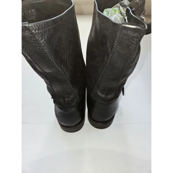 FRYE Womens Veronica Short Black Leather Pull-On Slouchy Boots Western US 6.5 B