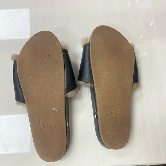 Gallito Shearling Slide SandalBLACK size 8