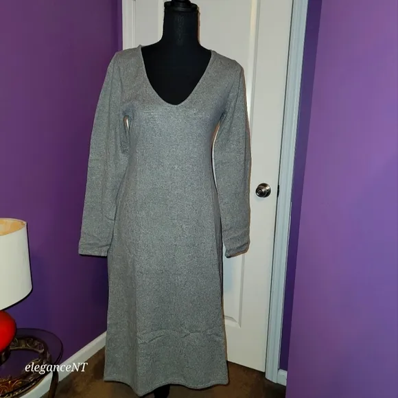 GAP CashSoft Gray Midi Sweater Dress Sz: S NWT