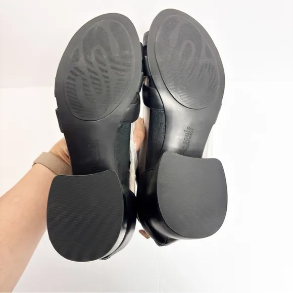 GENTLE SOULDS BY KENNETH COLE MYLA HEELED BLACK LEATHER SANDALS SIZE 10 NEW