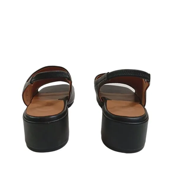 Gentle Souls Kenneth Cole Penny Sandals Womens 10 Black Leather Slingback Heels