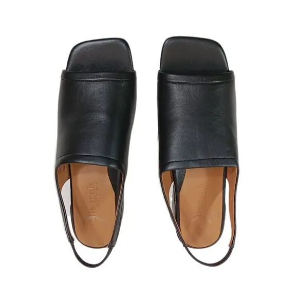 Gentle Souls Kenneth Cole Penny Sandals Womens 10 Black Leather Slingback Heels