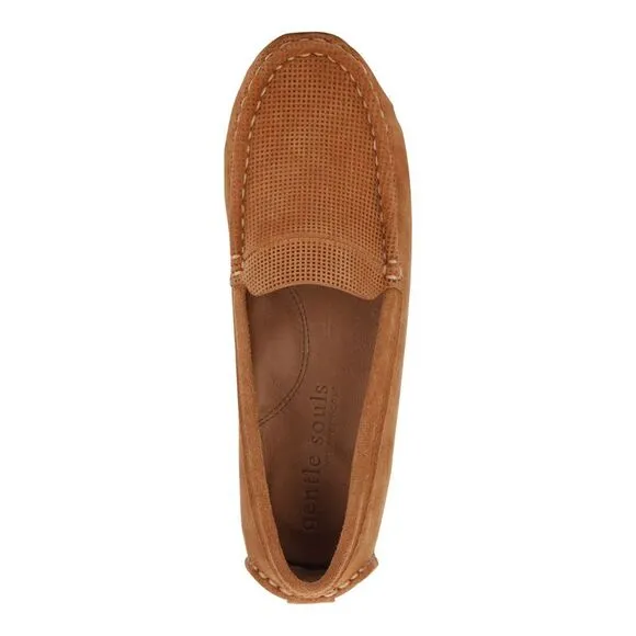 GENTLE SOULS KENNETH COLE Womens Brown Moc-Driver Water Repellent Mina Shoes 7.5