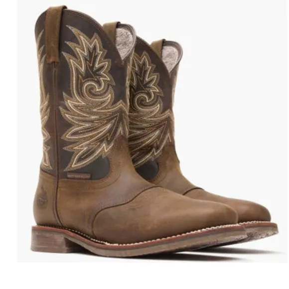 Georgia Boot Carbo-Tec Elite Waterproof Western Work Boot leather size 8.5 zip