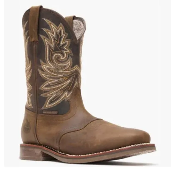 Georgia Boot Carbo-Tec Elite Waterproof Western Work Boot leather size 8.5 zip