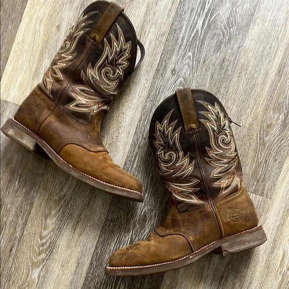 Georgia Boot Carbo-Tec Elite Waterproof Western Work Boot leather size 8.5 zip