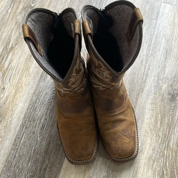 Georgia Boot Carbo-Tec Elite Waterproof Western Work Boot leather size 8.5 zip