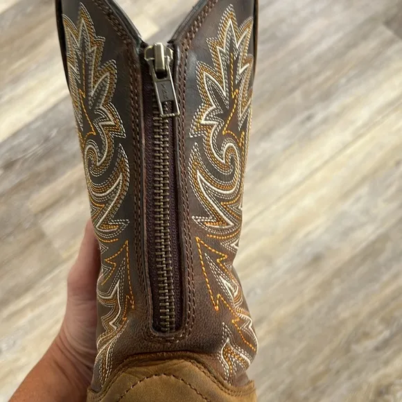 Georgia Boot Carbo-Tec Elite Waterproof Western Work Boot leather size 8.5 zip