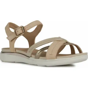 Geox Respira Hiver Sandals Leather Strappy Buckle Sand Champagne Size 9 NEW