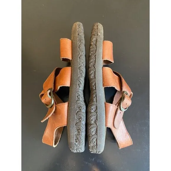 GH Bass &amp; Co Sunjuns Brown Leather Strappy Comfort Slingback Sandals Mens 10M