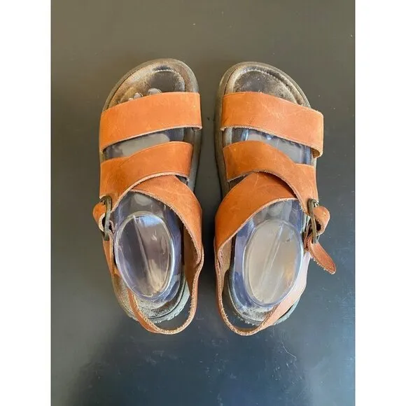 GH Bass &amp; Co Sunjuns Brown Leather Strappy Comfort Slingback Sandals Mens 10M