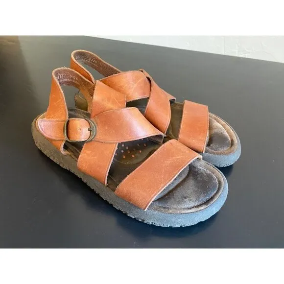 GH Bass &amp; Co Sunjuns Brown Leather Strappy Comfort Slingback Sandals Mens 10M