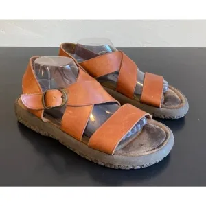 GH Bass &amp; Co Sunjuns Brown Leather Strappy Comfort Slingback Sandals Mens 10M