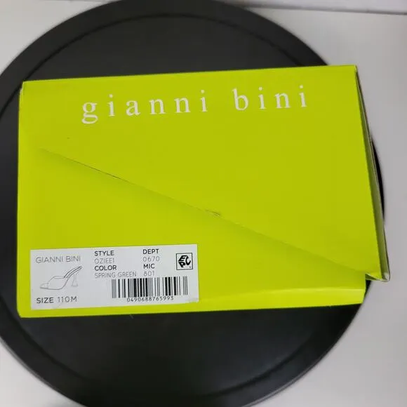 Gianni Bini Oziee Women Sandals Size 11 Green Clear Vinyl Sculptural Heel NEW