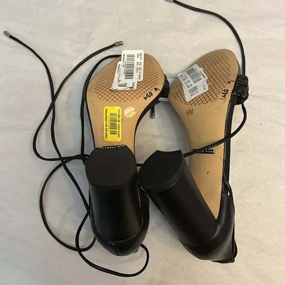 Gianni Bini Tobin Braided Leather Ankle Tie Dress Sandals