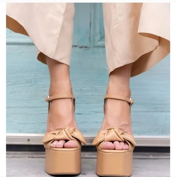 Gianni Bini x Jess Southern Carrie Knotted Bow Platform Sandals