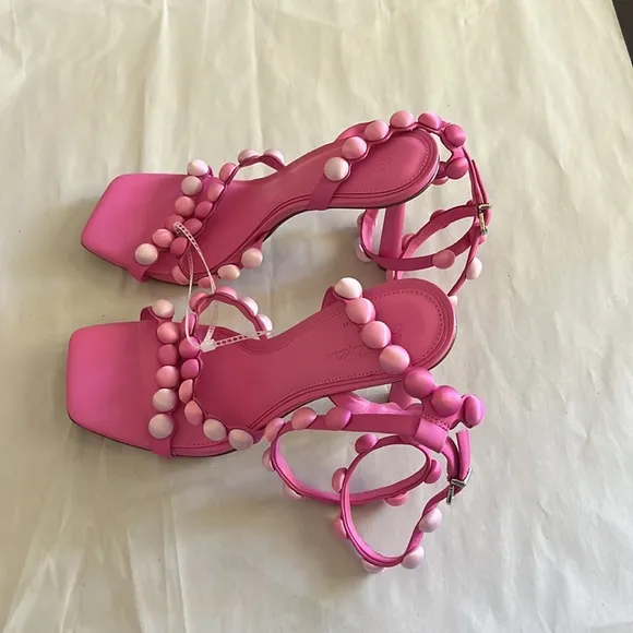 Gianni Bini x Jess Southern Phoebe Bobble Bead Ankle Wrap Dress Sandals