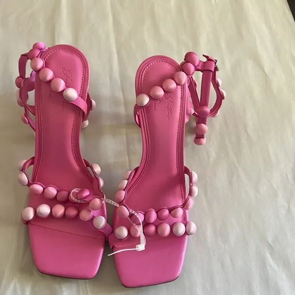Gianni Bini x Jess Southern Phoebe Bobble Bead Ankle Wrap Dress Sandals