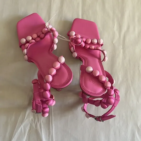 Gianni Bini x Jess Southern Phoebe Bobble Bead Ankle Wrap Dress Sandals
