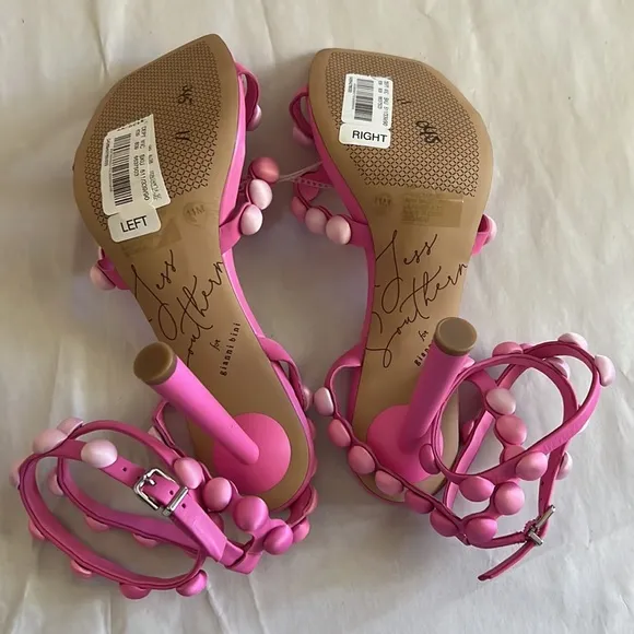 Gianni Bini x Jess Southern Phoebe Bobble Bead Ankle Wrap Dress Sandals