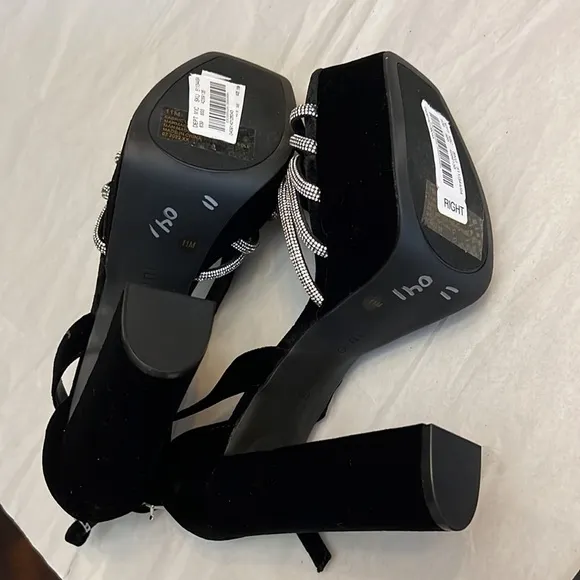Gianni Bini Anissa Velvet Rhinestone Knot Platform Dress Sandals