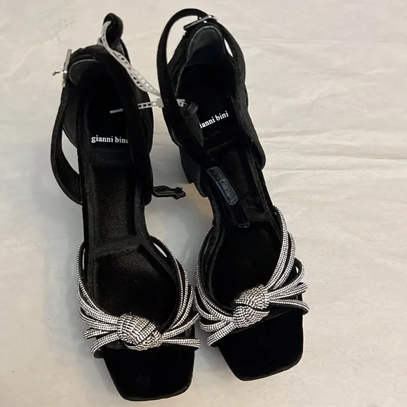 Gianni Bini Anissa Velvet Rhinestone Knot Platform Dress Sandals