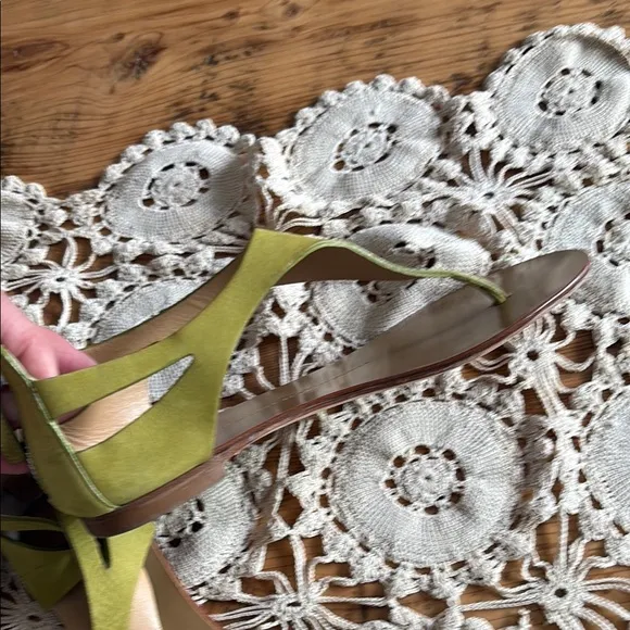 Giuseppe Zanotti Green Tan Sandals Minimalist Style