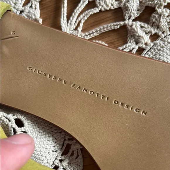 Giuseppe Zanotti Green Tan Sandals Minimalist Style