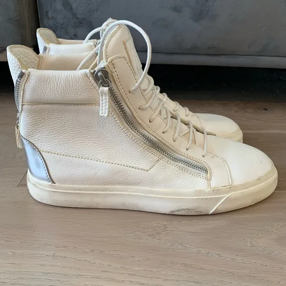 Giuseppe Zanotti white leather high top sneakers sz 46 men