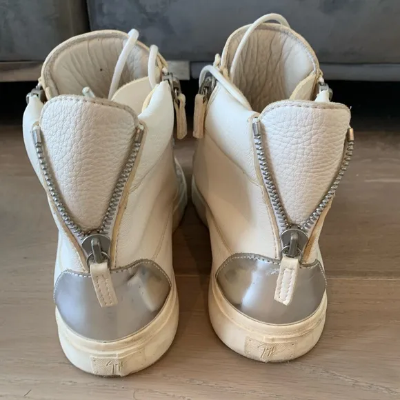Giuseppe Zanotti white leather high top sneakers sz 46 men